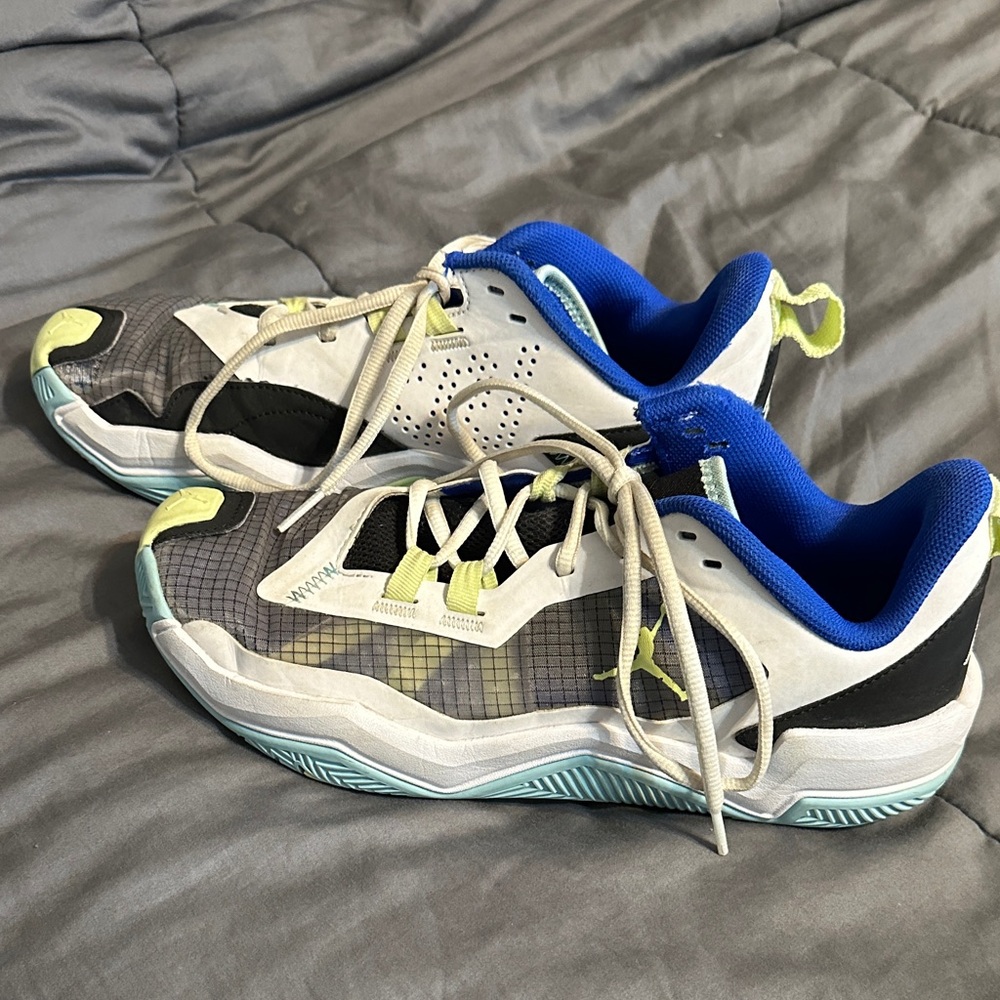 Women’s Nike Jordan Sport Basketball shoes  with Blue and Yellow Accents